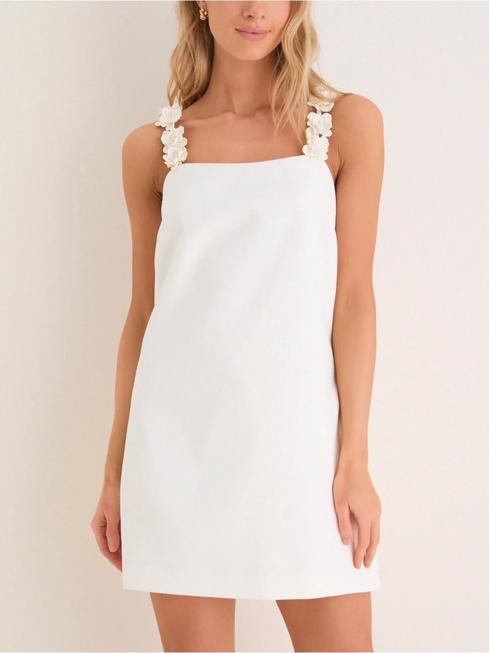 Hyacinth House Cream Flower Strap Whitney Mini Dress | NWT | Medium